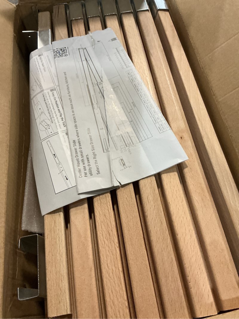 Condition photo showing Good Condition for maitys 16 pcs wooden drawer slides bottom mount classic 16 inches center guide track with metal slide glides traditional wood drawer rails for dresser replacement 16 inches 16