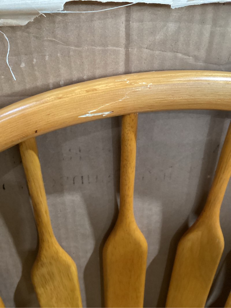 Condition photo showing As Is for Wooden dinning room chair 