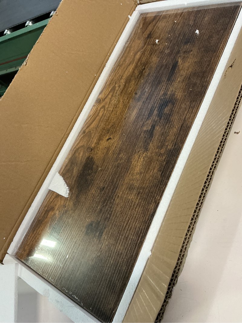 Condition photo showing Good Condition for QEEIG Floating Shelves for Wall 23.6" Long - Wall Mounted Shelf Bathroom Kitchen Living Room Bedroom Farmhouse Home Decor Display Bookshelf Large 23.6 x 9.3 inch Set of 2, Rustic Brown (008-60BN)