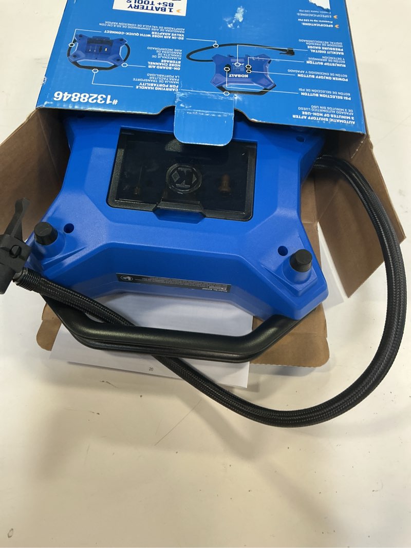 Condition photo showing As Is for Kobalt 24 Volt cordless high pressure inflator 24-Volt Lithium Ion (Li-Ion) Air Inflator (Power Source: Battery)