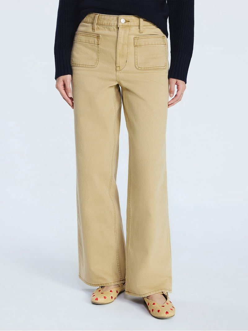 free assembly women's and women's plus wide leg jeans with patch pockets size 0 short