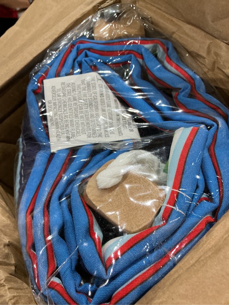 Condition photo showing Good Condition for 13' quilted hammock with matching pillow striped - algoma: no assembly, outdoor use, 500 lbs capacity