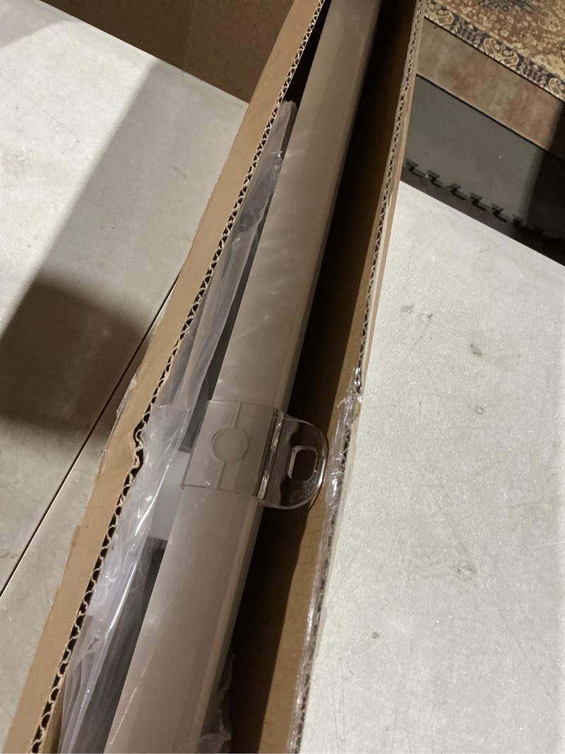 Condition photo showing As Is for LazBlinds Cordless Cellular Shades, No Tools No Drill Blackout Honeycomb Shades Pleated Blinds for Windows, 25'' W x 48'' H, Silver White Blackout-silver White 25'' W x 48'' H