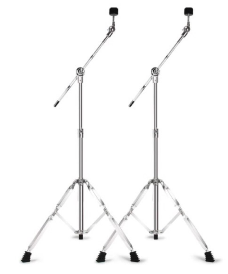 2 pack boom cymbal stand, adjustable cymbal stand for drum hardware percussion mount holder gear set drum hardware set for mounting crash, ride, splash cymbals, double braced legs with rubber feet