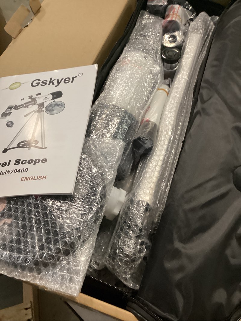 Condition photo showing Good Condition for Gskyer Telescope, 70mm Aperture 400mm AZ Mount Astronomical Refracting Telescope for Kids Beginners - Travel Telescope with Carry Bag, Phone Adapter and Wireless Remote.