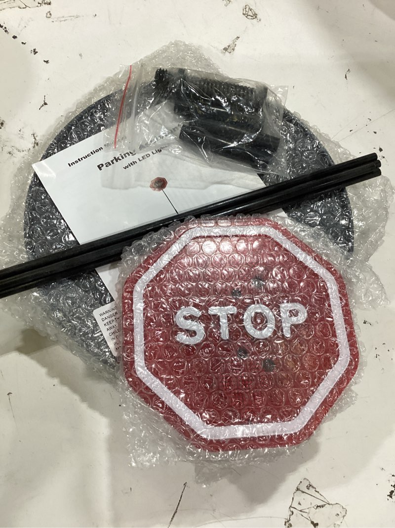 Condition photo showing As Is for andalus brands flashing led stop sign garage parking assistant system | bumper sensor,red (1 pack) black & red - 1 pack