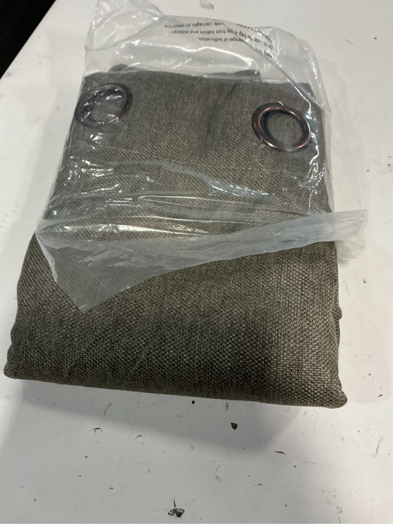 Condition photo showing Good Condition for H.VERSAILTEX Linen Blackout Curtain 96 Inches Long for Bedroom/Living Room Thermal Insulated Grommet Linen Curtain Drapes Primitive Textured Burlap Effect Window Drapes 1 Panel - Heather Taupe Gray Heather Taupe Gray 52"W x 96"L (Pack of 1)