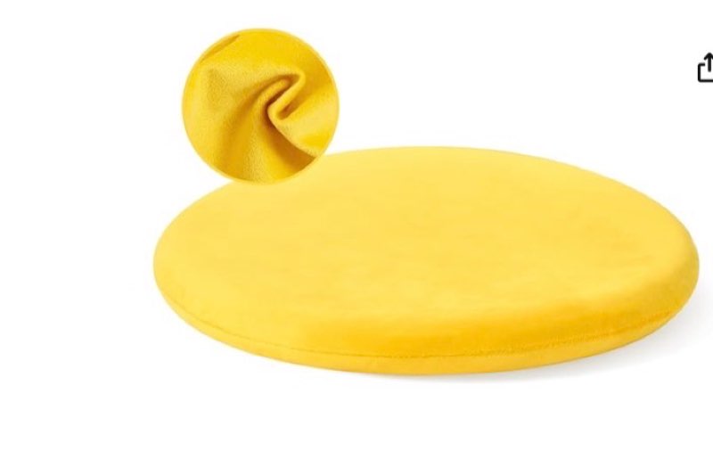 Round large outdoor cushion cover, yellow