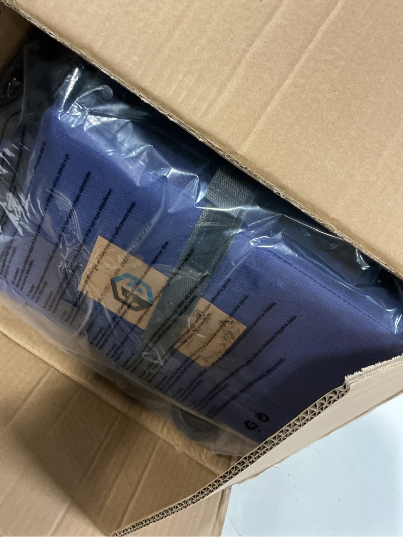 Condition photo showing Good Condition for fundango extra wide stadium seats with back support for adults, padded bleacher chairs with back and cushion, folding bleacher seats with shoulder strap for football baseball sports 2 pack blue