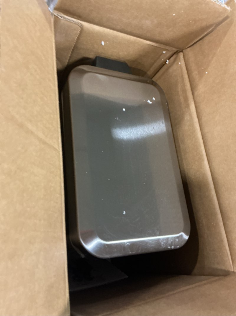 Condition photo showing As Is for (Incomplete only one pc). Home Zone Living 2-Pack 1.3 Gallon Small Bathroom Trash Can with Lid and Step Pedal, Stainless Steel Wastebasket with Slim Design for Home and Office, Silver, 5 Liters Silver 2-Pack