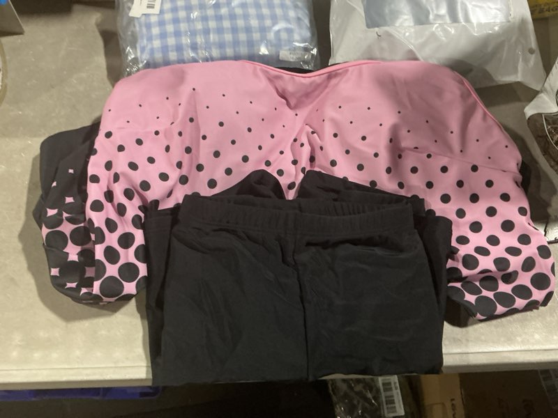 Condition photo showing Good Condition for rosewe 2025 tankini swimsuits for women, two piece bathing suits with shorts, modest tank top swim dress pink black large