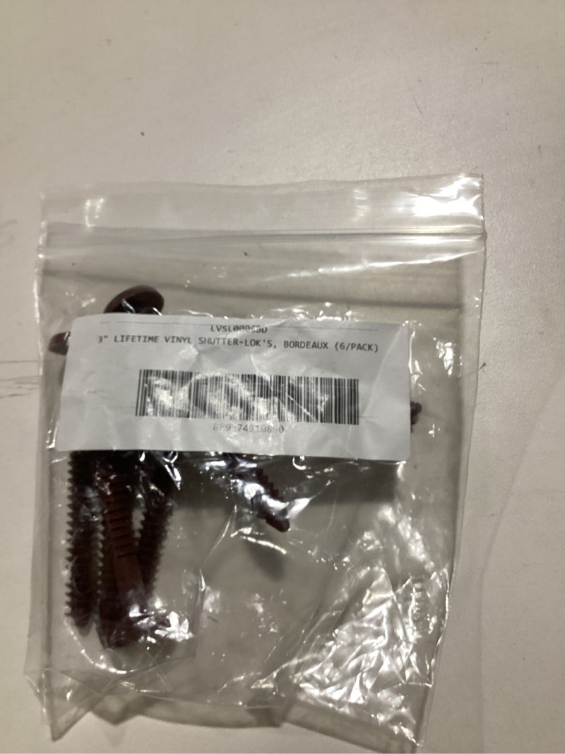Ekena Millwork LVSL0006BD 3" Lifetime Vinyl Shutter-Lok's (6/Bag), Bordeaux