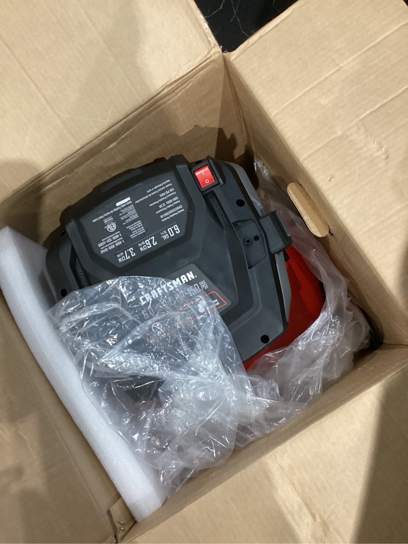 Condition photo showing Good Condition for craftsman air compressors 6 gallon portable pancake air compressor,oil free max 150 psi 1.0hp 2.6 cfm@90psi electric air compressor shop air compressor, cmxecxa02106410