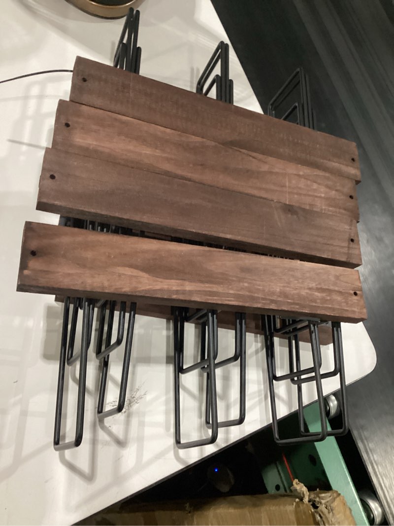 Condition photo showing As Is for b4life wine rack wall mounted for 24 wine bottles, wood wine racks for wall, wine holder wine bottle racks for kitchen, dining room, bar black-24bottles, incomplete