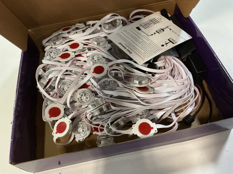 Condition photo showing New/Like New for vanesa 200ft permanent outdoor lights for house, ip67 waterproof with app & remote control, courtyard party light strips flexible outdoor diy tape lights for deck garden, all saints' day decoration
