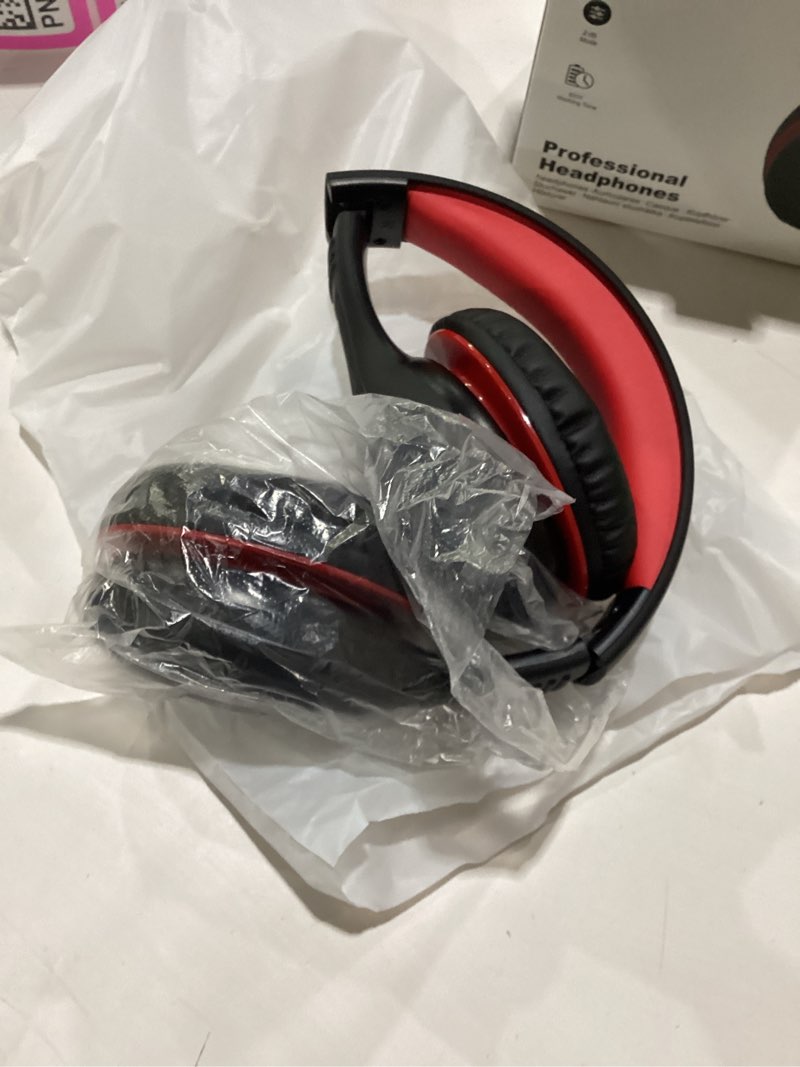 Condition photo showing Good Condition for kids bluetooth headphones, 60 hours playtime, bluetooth 5.4 kids headphones wireless, type-c fast charging, 85/94db volume limited, foldable toddler wireless headsets with mic-black red