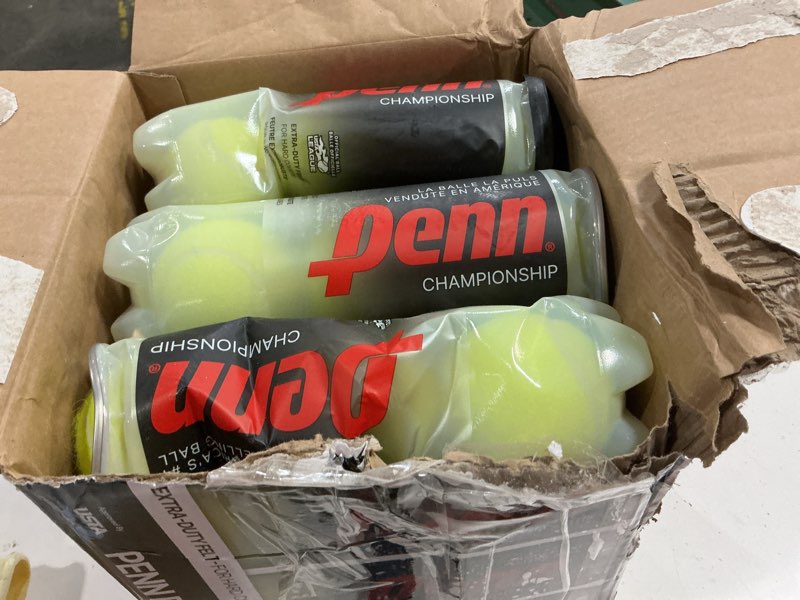 Condition photo showing Good Condition for penn championship tennis balls - extra duty 12 cans, 36 balls