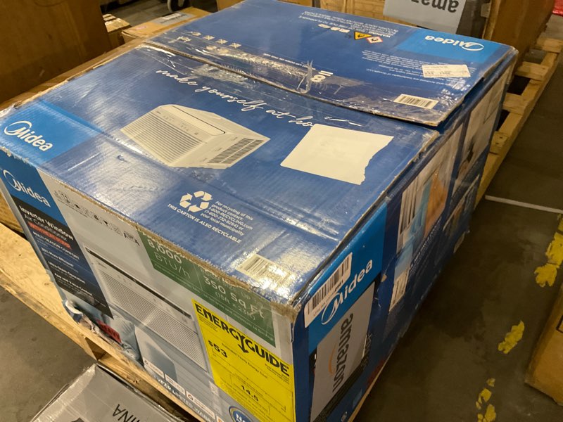 Condition photo showing As Is for Midea 8,000 BTU Smart Inverter Air Conditioner Window Unit with Heat and Dehumidifier – Cools up to 350 Sq. Ft., Energy Star Rated, Quiet Operation, Electronic Controls, Remote Control, White 8,000 BTU with Heat