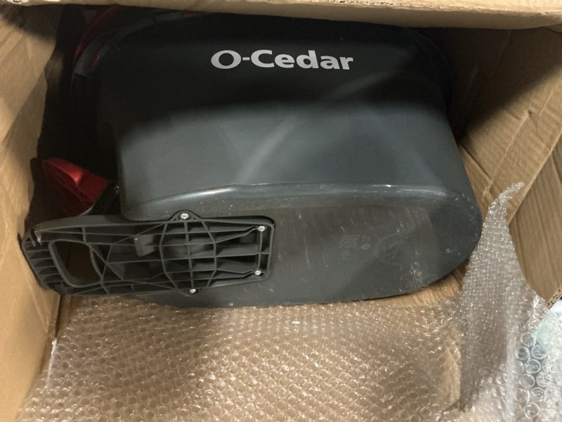 Condition photo showing As Is for o-cedar easywring microfiber spin mop, bucket floor cleaning system, red, gray, standard easywring spin mop & bucket