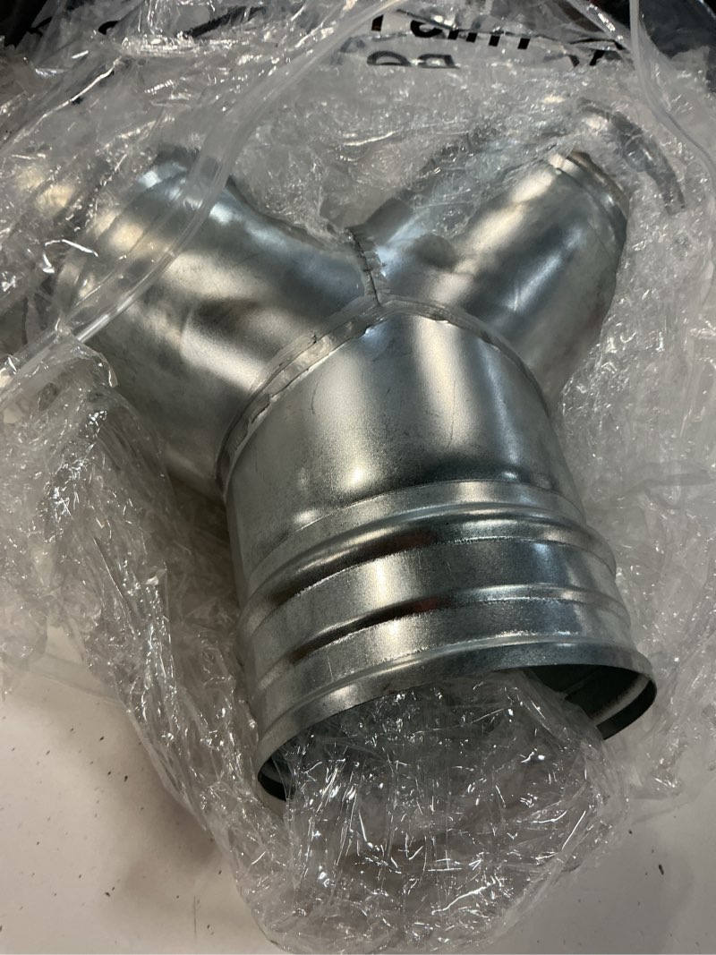 Condition photo showing Good Condition for therwen 4 inch 3 way duct splitter for exhaust fan y shaped metal duct hose connector 45 degree connector dryer vent hose split ventilation outlet kitchen and bathroom applications