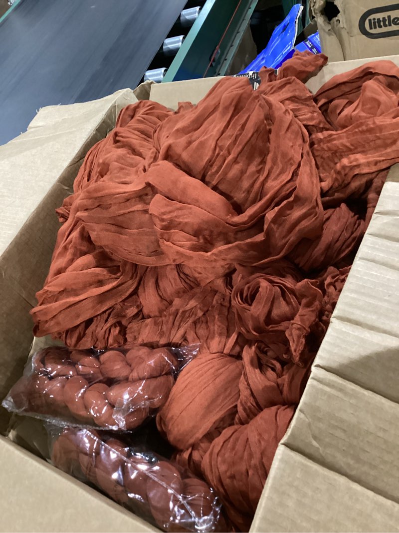 Condition photo showing As Is for 10 pack terracotta cheesecloth table runner 17x108 inch boho gauze cheese cloth table runners for wedding party baby shower birthday home decor terracotta 10 pack