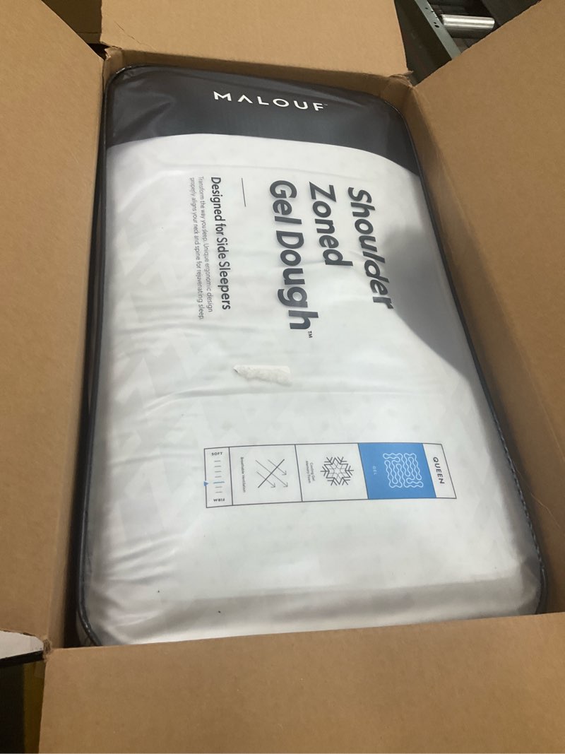 Condition photo showing Good Condition for MALOUF Z Shoulder Zoned Dough Memory Foam Pillow - Gel Infused - Premium Tencel Cover - 5 Year U.S. Warranty - Mid Loft - Queen, Blue