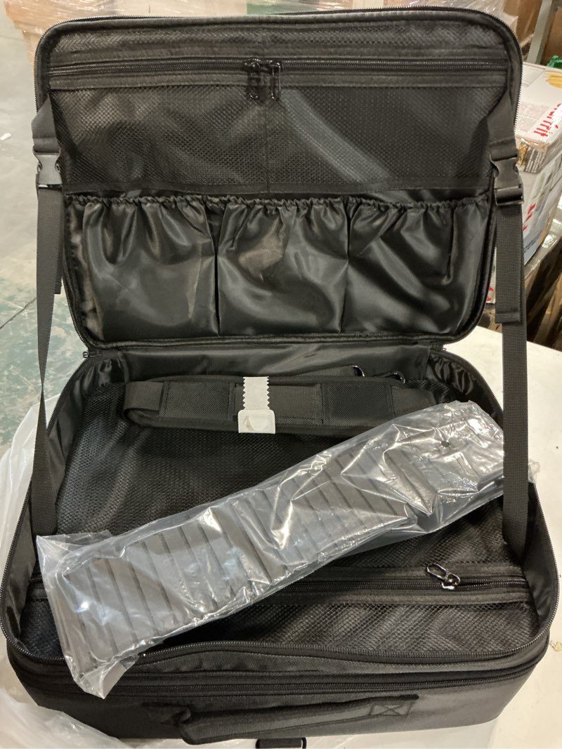 Condition photo showing Good Condition for Relavel Extra Large Makeup Case Travel Makeup Train Case Professional Makeup Artist Bag Portable Nail Organizer Box Art Supply Case with Adjustable Dividers/Attach to Trolley/Shoulder Strap (Black) Extra Large Black