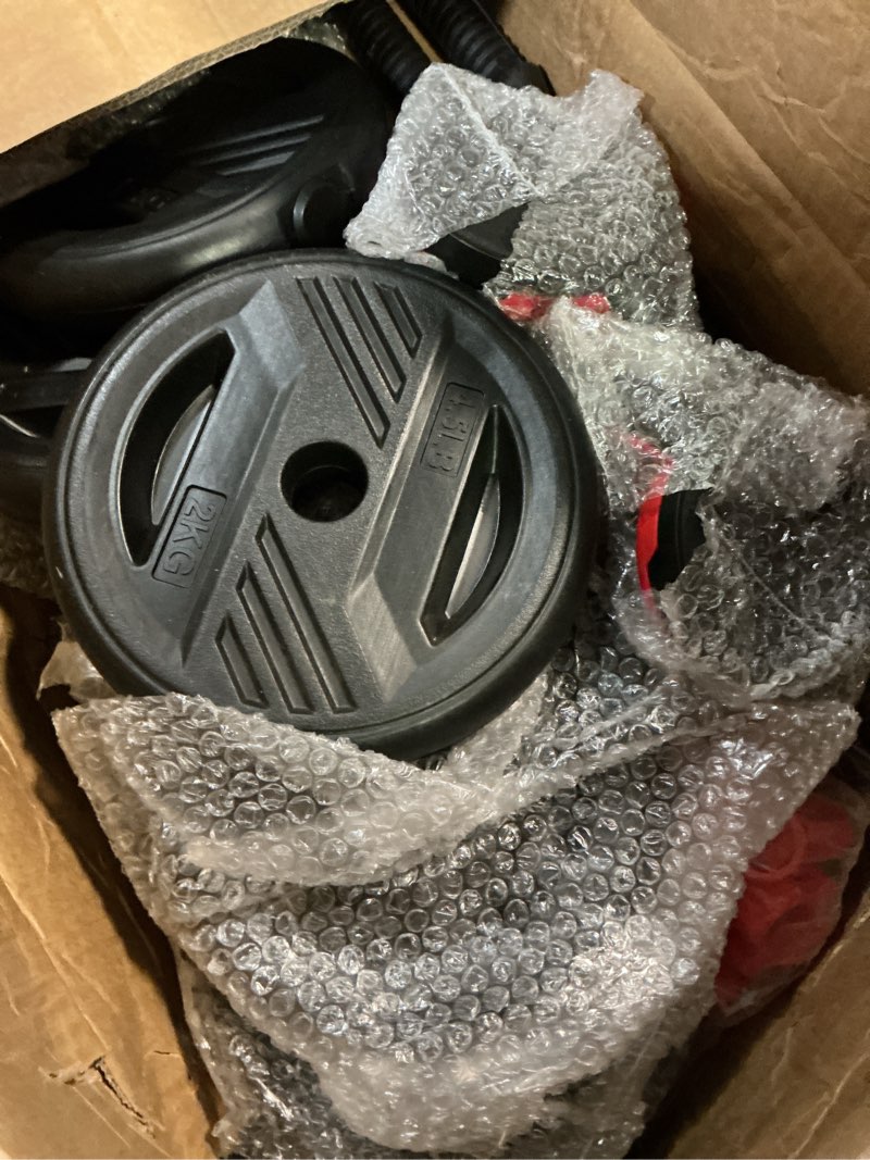 Condition photo showing As Is for Adjustable Dumbbell Set, 20/30/45/70/90lbs Free Weight Set With Double Locknut, 5-in-1 Dumbbells Set Includes Barbell, Kettlebells, Push up Stand, Weight Plate, Fitness Exercise for Home Gym Suitable Men/Women