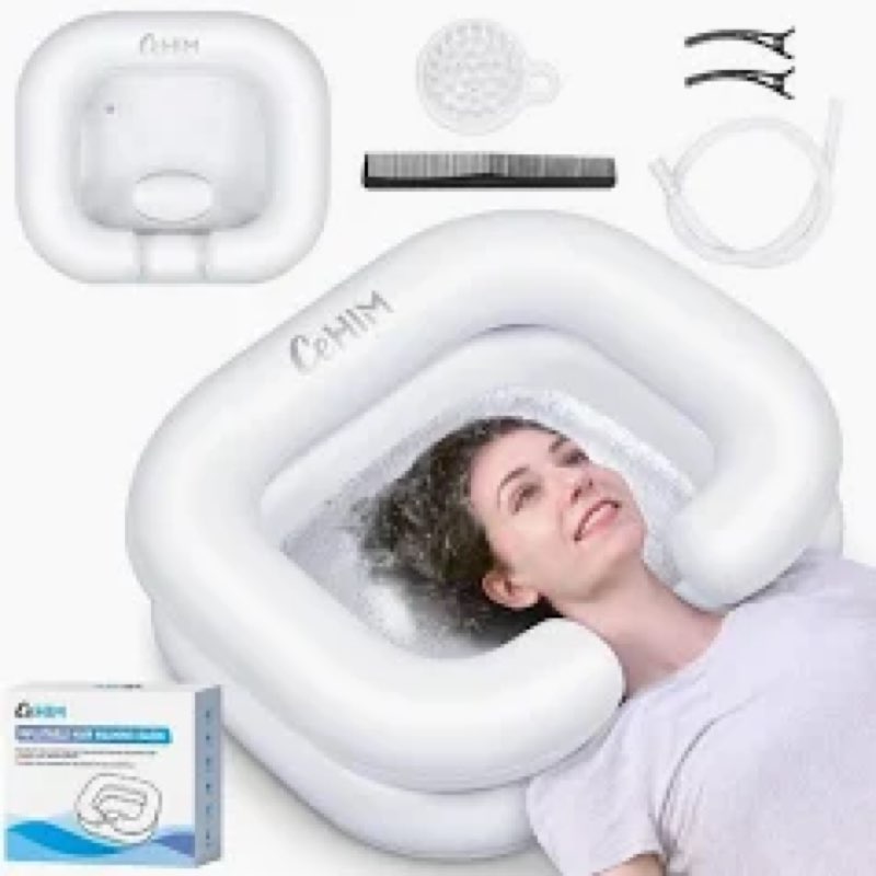 Cehim Inflatable Shampoo Basin - Portable Shampoo Bowl, Hair Washing Basin for Bedridden, Disabled,I