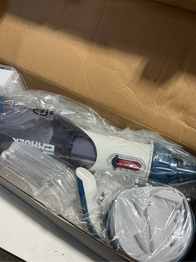 Condition photo showing New/Like New for enhulk pool vacuum for above ground pool, upgraded 13.4" wide head & telescopic pole, 18.5 gpm powerful suction, 60 mins runtime, cordless handheld rechargeable pool cleaner for inground pools, pc15 pc15 blue