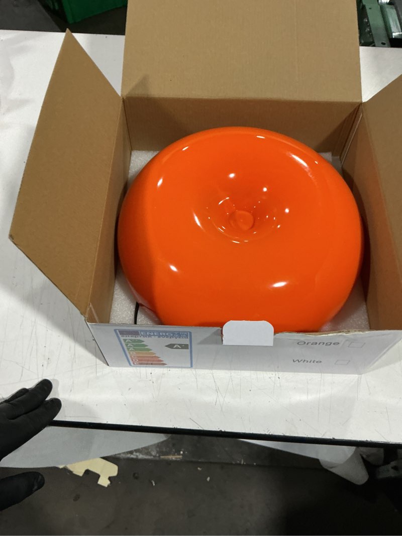Condition photo showing As Is for orange mushroom lamp, mid century modern table lamp for bedroom, minimalist mushroom decor bedside small lamps, 2700k(bulb included, plug powered)