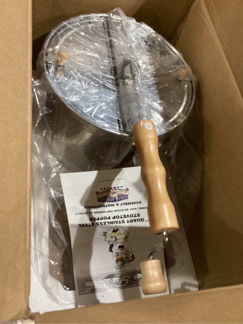 Condition photo showing New/Like New for great northern popcorn original stainless stovetop 6-1/2 quart popcorn popper