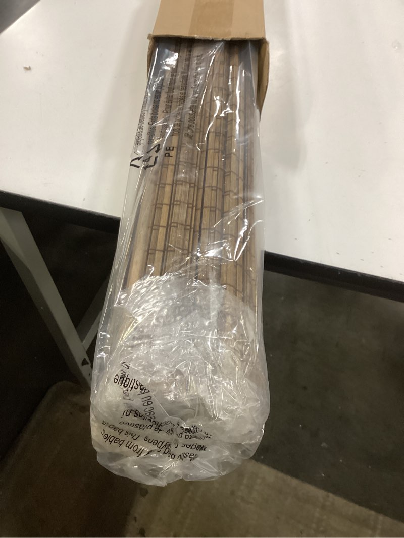 Condition photo showing New/Like New for LazBlinds No Tools No Drill Cordless Bamboo Roman Shades, Light Filtering Window Treatment, Roll Up Bamboo Blinds for Windows 20'' W x 48'' H, Eastfield Teak Light Filtering-eastfield Teak 20" W x 48" H