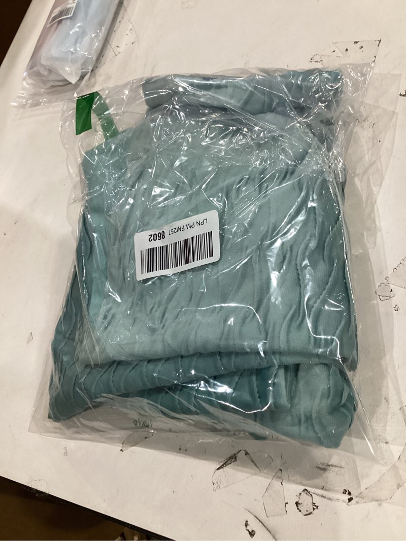 Condition photo showing As Is for MADIZZ Set of 2 Super Soft Velvet Decorative Throw Pillow Covers 20x20 inch Aqua Square with Texture Luxury Style Cushion Case Pillow Shell for Sofa Bedroom Aqua 20" x 20" (Pack of 2)