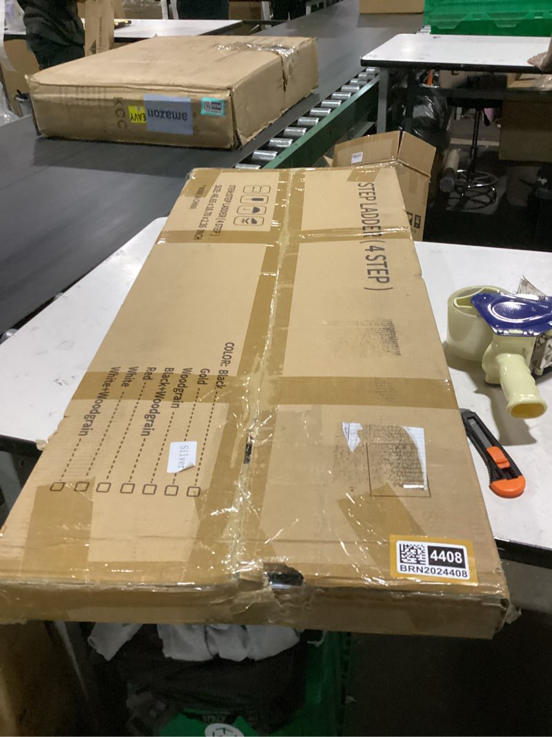 Condition photo showing Good Condition for hillhutapex 4 step stool, aluminum foldable step ladder, lightweight stable stool with wide non-slip