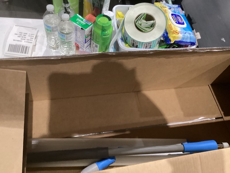 Condition photo showing As Is for Microfiber Wet Mops 24 in Heavy Duty Flat Floor Mop Adjustable Handle with 4 Washable Mop Clothes 24 IN MOP