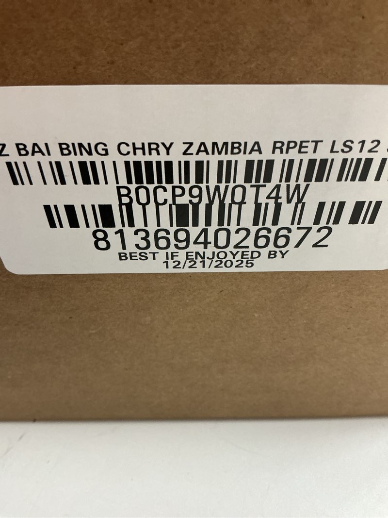 Condition photo showing New/Like New for ( BEST BY :12/21/2025) Bai Antioxidant Infused Water Beverage, Zambia Bing Cherry, with Vitamin C and No Artificial Sweeteners, 18 Fluid Ounce Bottle, 12 Pack Zambia Bing Cherry 12 Pack