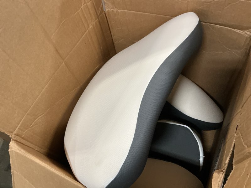 Condition photo showing As Is for Reading Pillow for Sitting in Bed, 22”H Back Pillow for Sitting Up,Lumbar Rest & Neck Support Bed Pillows,Backrest Bed Chair with Arms for Reclining,Gaming,Resting,Watching TV in Couch or Floor Grey&white