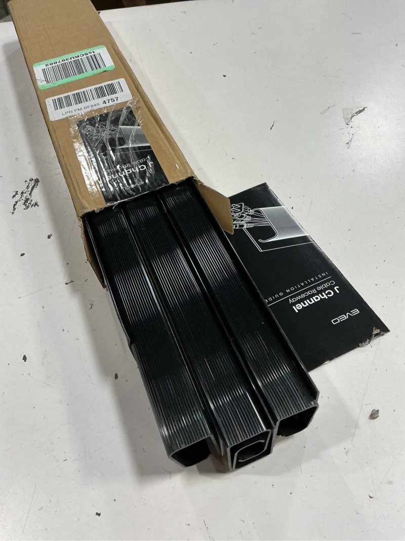 Condition photo showing Good Condition for eveo cable management under desk kit (6 units) - under desk cable management cord hider, cable hider cord management, cable organizer, cable raceway | self-adhesive 96'' j channel 6x16 - black black 6 units