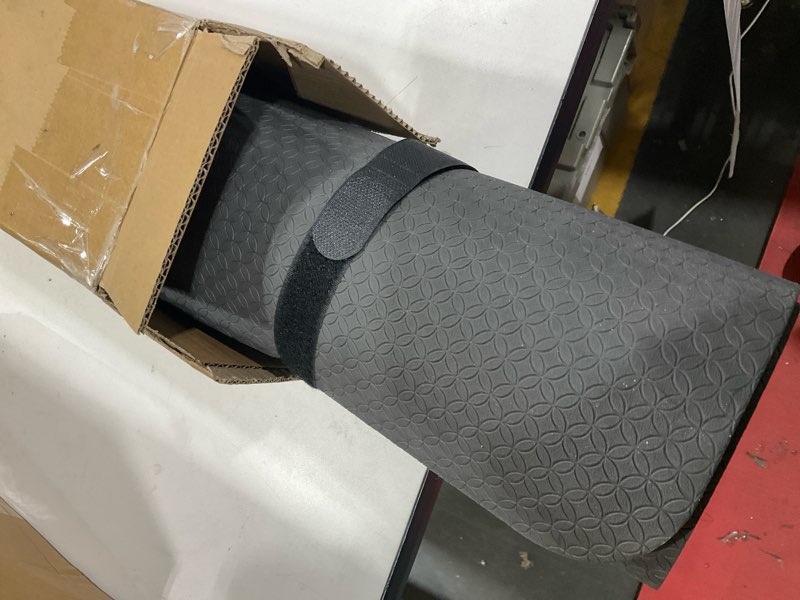 Condition photo showing Good Condition for extra large yoga mat 6'x4'(1/3" & 1/4" thick), non-slip, ultra durable, wide workout mat, wide exercise mats for home workouts, yoga, pilates, stretching (barefoot exercise) black 6'x 4'x 6mm