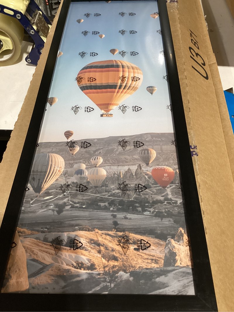 Condition photo showing As Is for 8x24 Picture Frame for Wall Display, 8x24 Black Picture Frame with Shatter Resistant Plexiglass, Stable and Sturdy 8 x 24 Poster Frame for Wall Display, Handpicked Gift Collection, 1 Pack