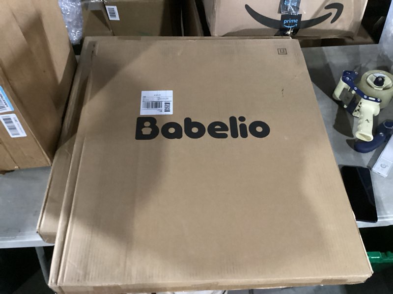 Condition photo showing New/Like New for babelio baby gate for stairs, kitchen & doorways, 26-43" w 28" h no bottom bar| easy installation| one-handed operation| auto-close| hardware mount (drill needed) safety dog/pet gate indoor (grey) grey - b17 28" h, 26-43" w-standard