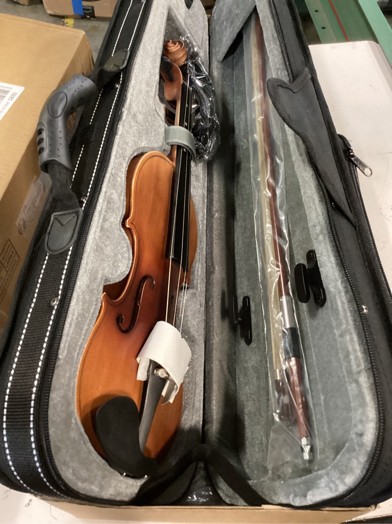 Condition photo showing Good Condition for eastar 1/4 violin set fiddle for beginners with hard case, rosin, shoulder rest, bow, and extra strings (imprinted finger guide on fingerboard), eva-3 matte 1/4