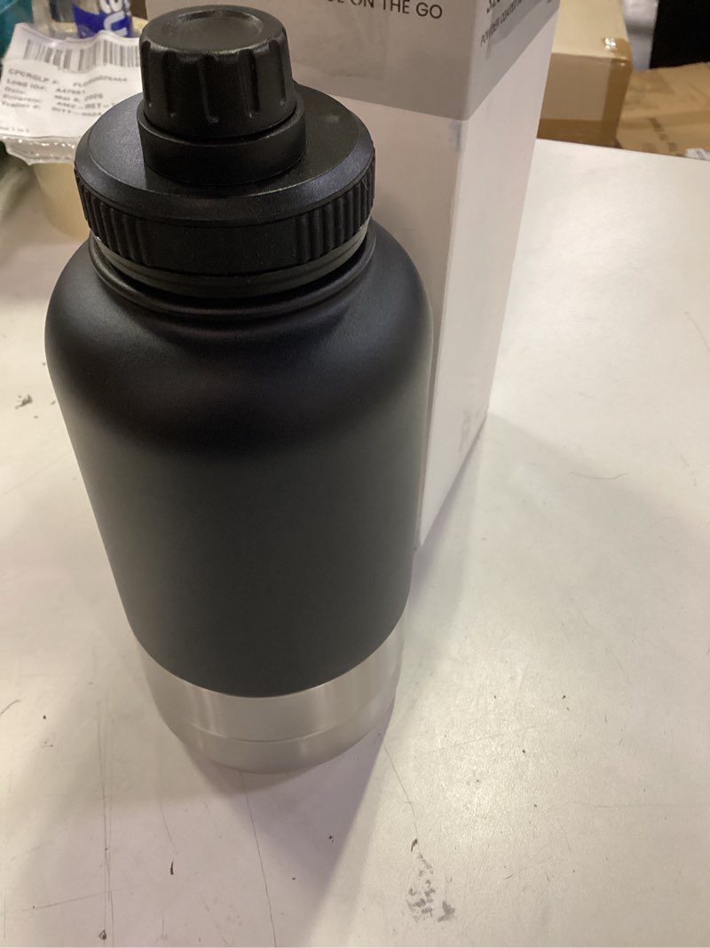 Condition photo showing Good Condition for Insulated Dog Water Bottle with 2 Bowls, 32oz Travel Stainless Steel Double Wall Thermos, Portable Pet Dispenser, Gifts for Puppy Small Medium Dogs Walking Hiking and Camping Matte Black 32oz