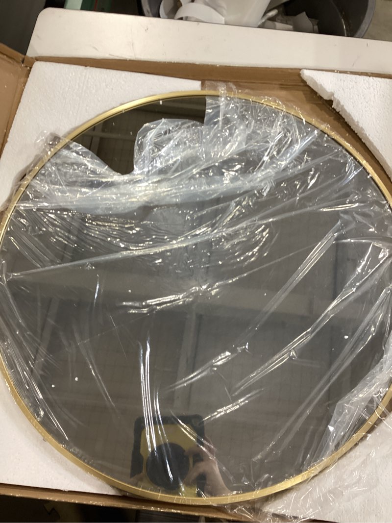 Condition photo showing New/Like New for bathroom mirrors for wall,gold frame mirror,30'' round circle mirror for entryway bedroom vanity(30'',gold) round gold 30"l x 30"w