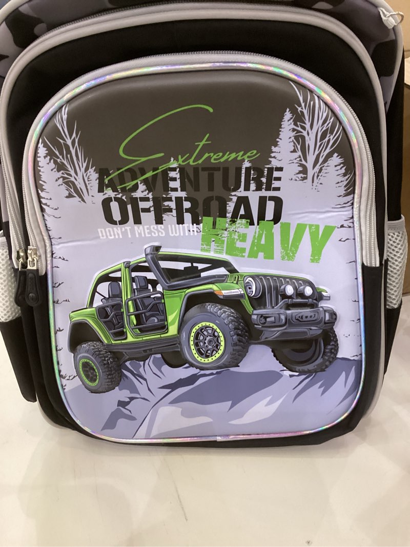 Condition photo showing Good Condition for school backpacks kid backpacks boys 3d cartoon offroad car bookbags with lunch box&pencil case 3pcs boys backpack set wg-offroad