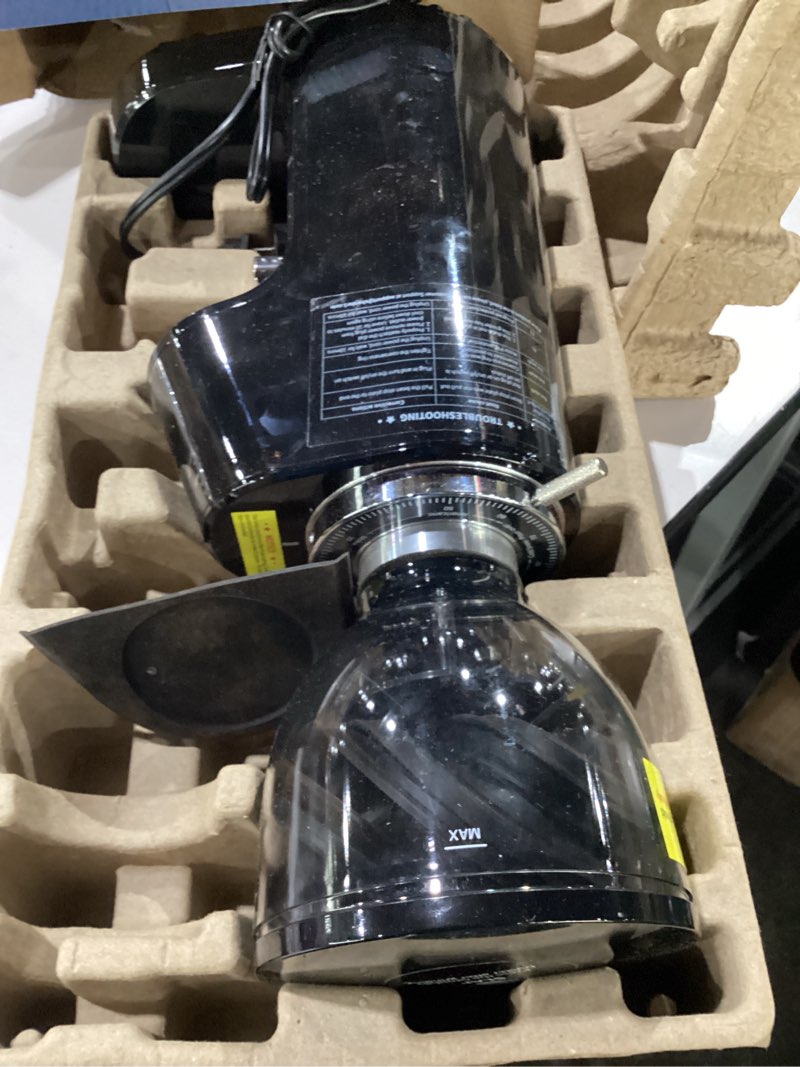 Condition photo showing New/Like New for SHARDOR Professional 64mm Burr Coffee Grinder with 100 Grind Settings and All-Metal Chamber, Coffee Bean Grinder with Adjustable Electronic Timer and LED Display, Anti-Static,Black