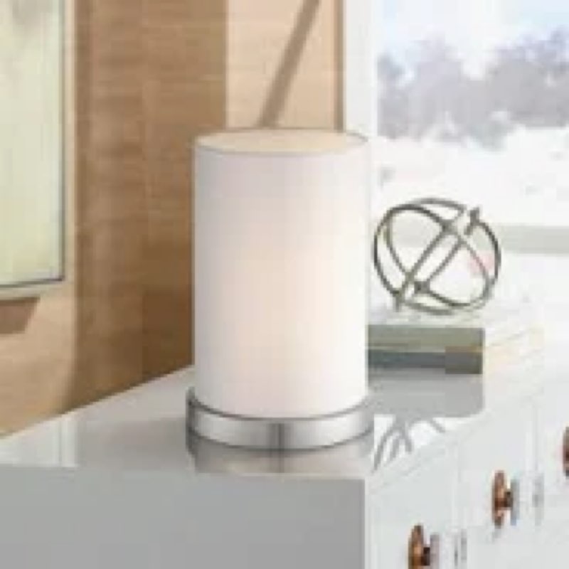 new allen & roth 10" brushed nickel touch accent lamp model 1233067 