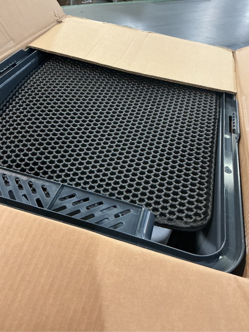 Condition photo showing Good Condition for XXXL Extra Large Stainless Steel Litter Box, 28" L x 20" W x 14" H Super Large Stainless Steel Litter Box, Suitable for Large Cats and Multiple Cats, Non-Sticky, Anti-Leakage, Easy to Clean navy blue