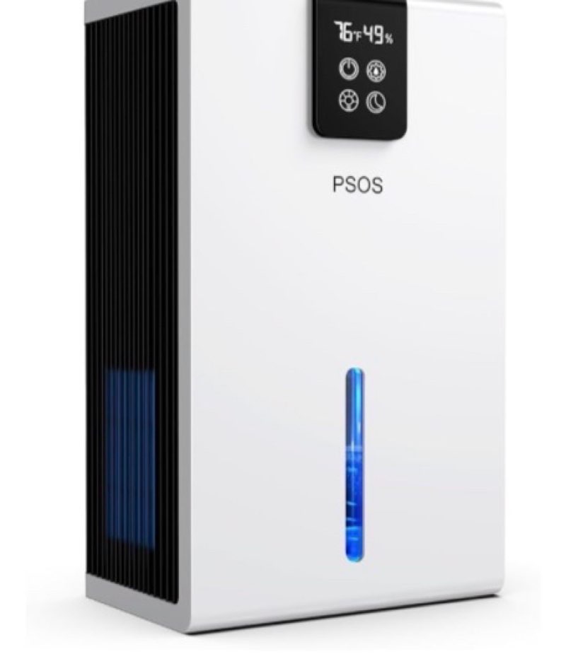 dehumidifier, 99oz dehumidifiers for basement (900 sq.ft), quiet dehumidifiers for home with auto shut off, portable dehumidifier for room with 2 working modes, 7 colors led light